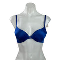 NEW Victoria's Secret Women's Blue Adjustable Satin Wireless Push Up Bra 32B