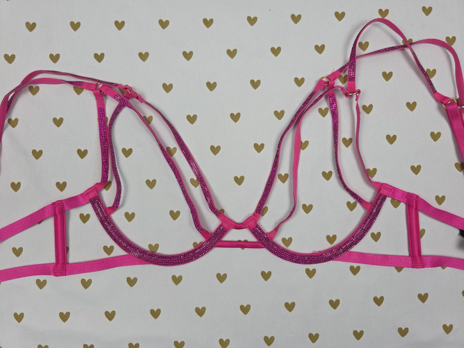 Victoria's Secret Shine Strappy Rhinestone Open-Cup Triangle NEW NWT XS