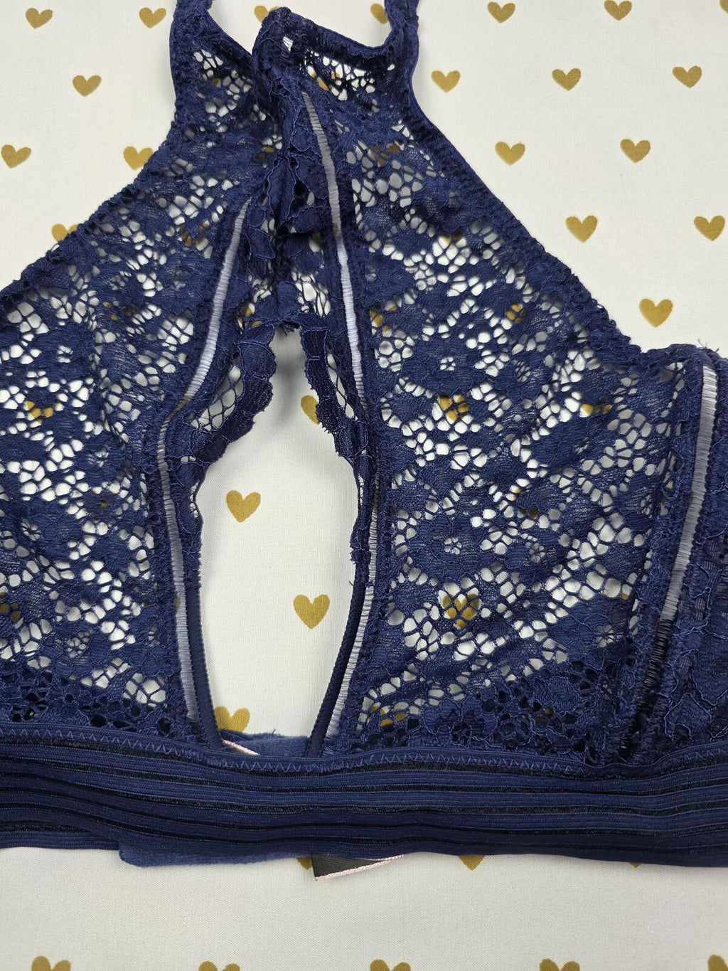 Victorias Secret high Line Very Sexy Blue Large Bralette Bra Top Tank