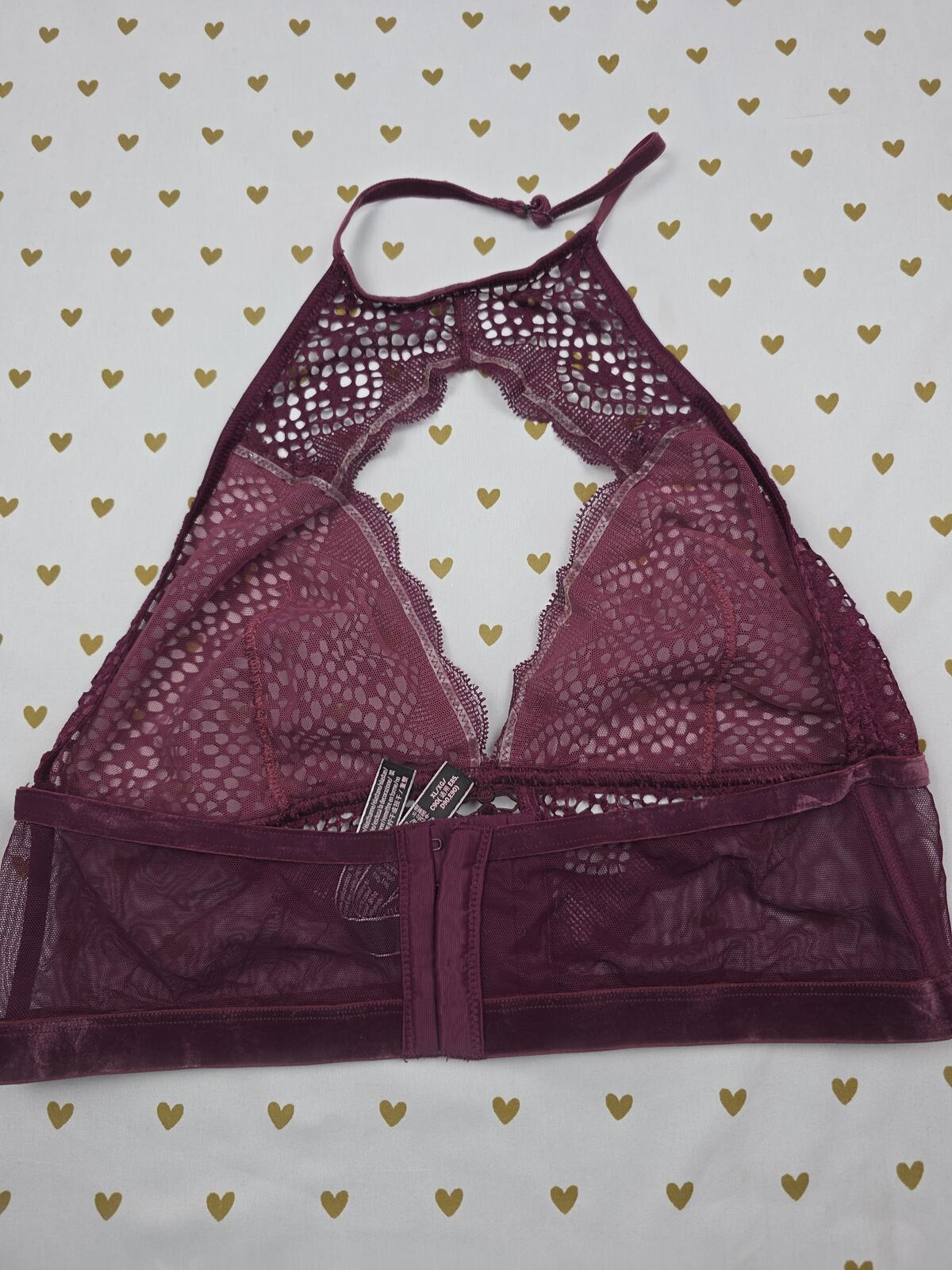 Victorias Secret Lace Sexy High Line Choker Bralette Bra Top Tank Unlined XL