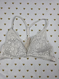 Victorias Secret White Lace Front Close Racerback Small Bralette Bra Top Tank