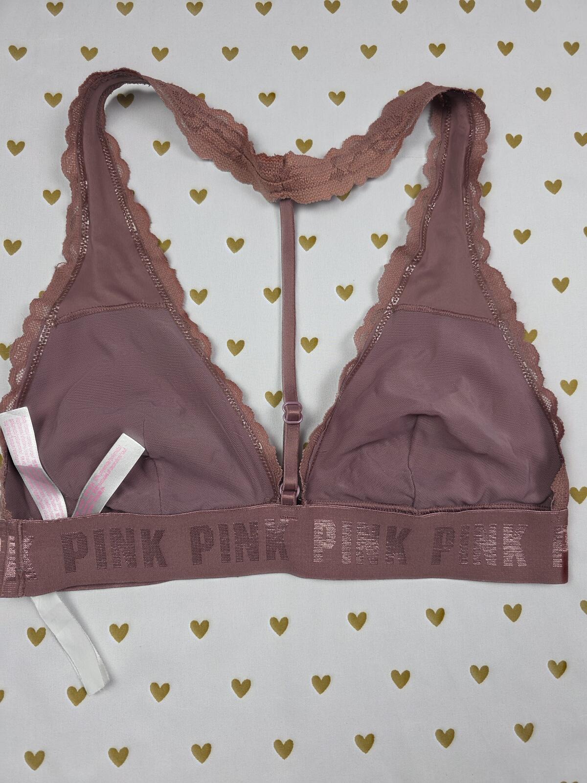 Victorias Secret Pink Racerback Lace Small Bralette Bra Top Tank