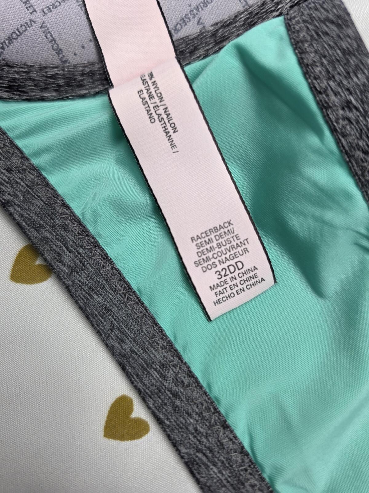Victorias Secret Front Close racerback Satin Mint bra Semi Demi Balconette 32DD
