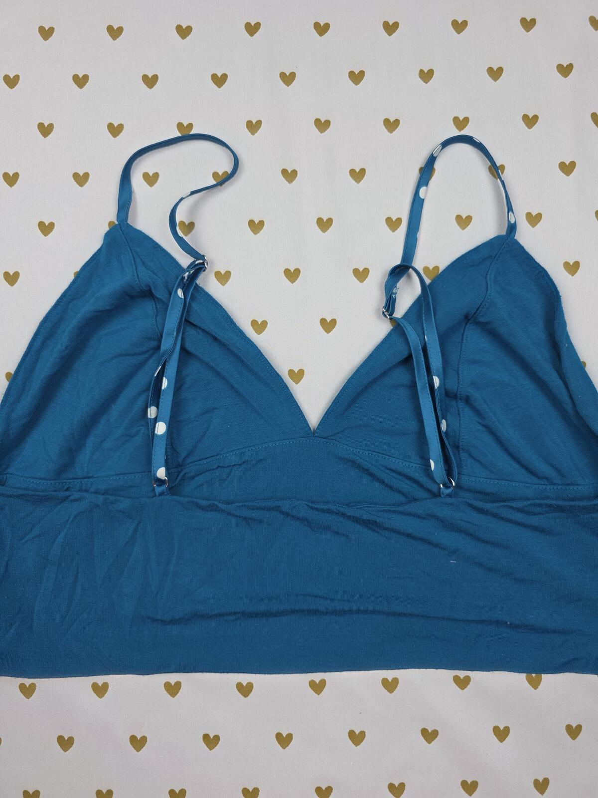 Victorias Secret Super Soft Blue Polka Dot LARGE Bralette Bra Top Tank