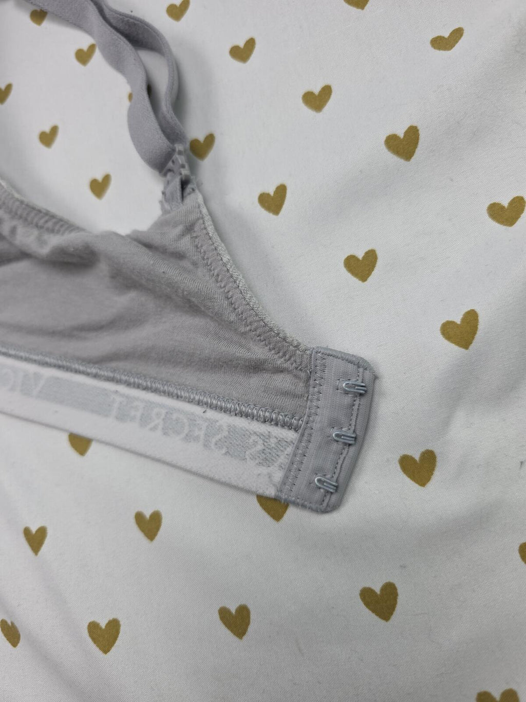Victorias Secret Grey Logo strap wireless grey  T shirt Lightly lined bra 36D