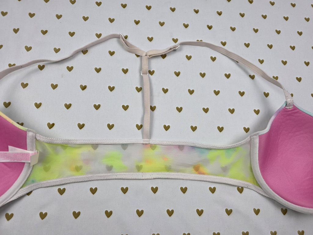 Victorias Secret  PINK Vintage Tye Dye Front Close racerback Demi 32D Bra