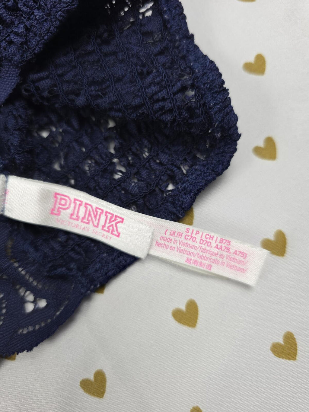 Victorias Secret Pink Blue lace caged small Bralette Bra Top Tank