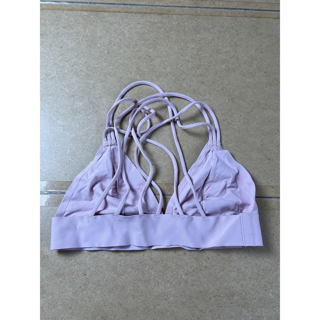 PINK Bra Womens S Pink Bralette Hook & Eye Lightly Lined Spaghetti Strap