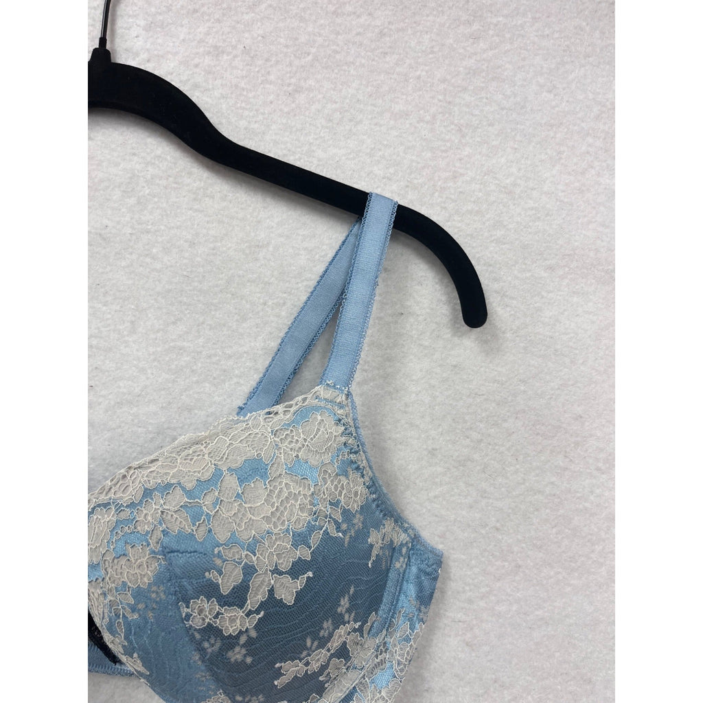 Victorias Secret Light Blue Lace Underwire Bra Women’s 34C #8091