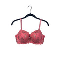 Victorias Secret 32DD Pink Floral Lace Underwire Bra With Metallic Accents Adjustable Straps Hook Closure #6831