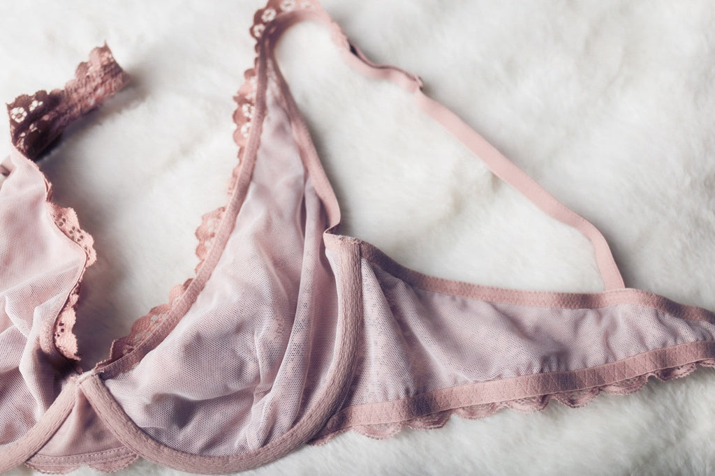 Victoria's Secret Body by Victoria Boho Unlined Lace Unpadded Semi Sheer Bra Pink Underwire 36B