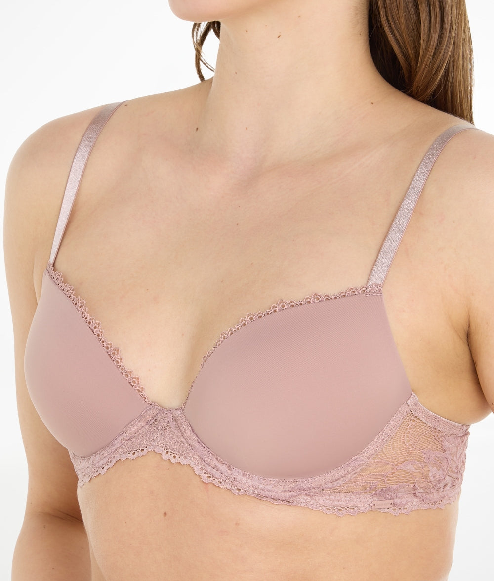 Calvin Klein Seductive Comfort Demi Bra In Ank Woodrose