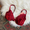Victoria's Secret Vintage 1990s Red Velvet Bra - 36C