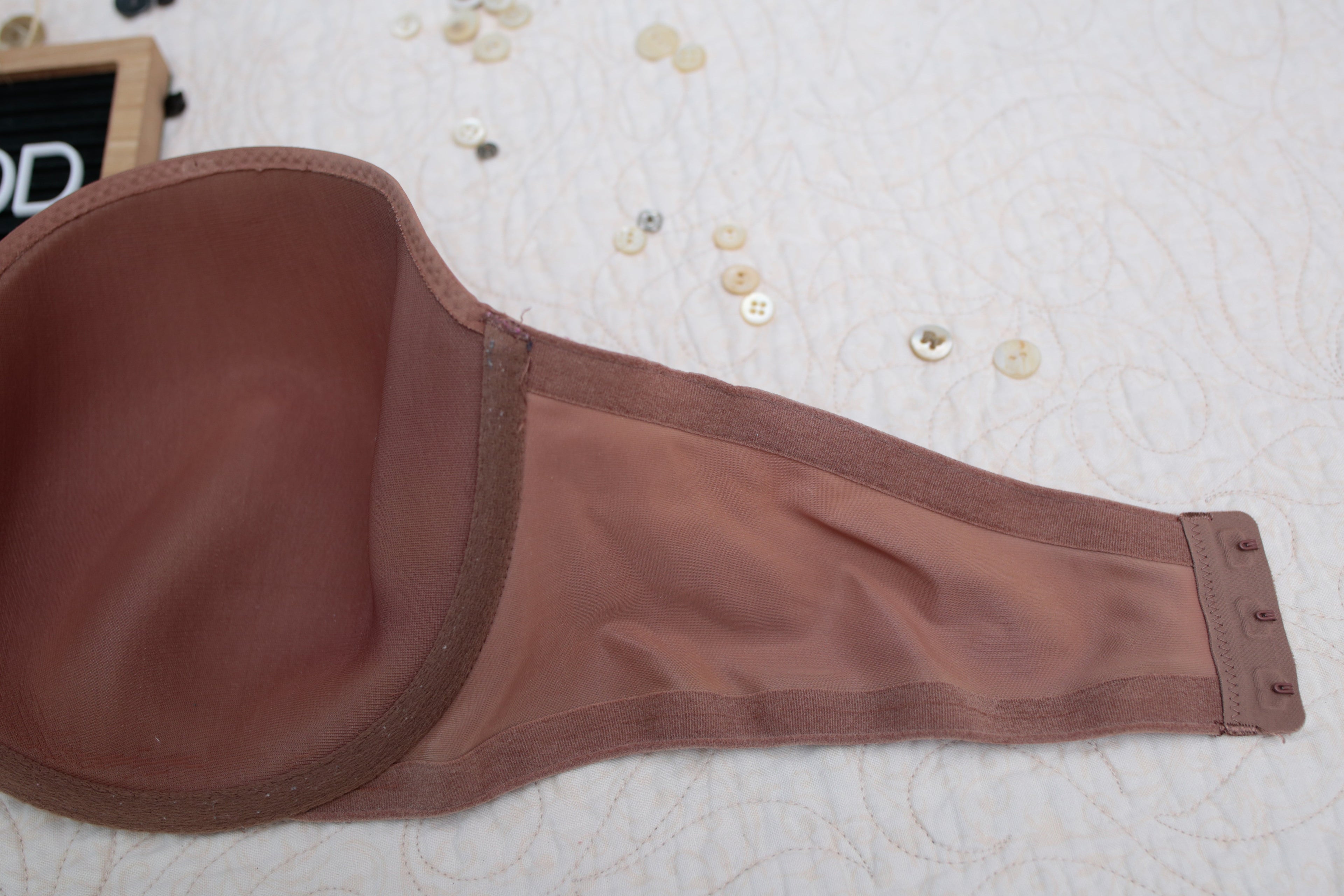 Victoria's Secret 36DD Lined Strapless Underwire Bra Rust Brown