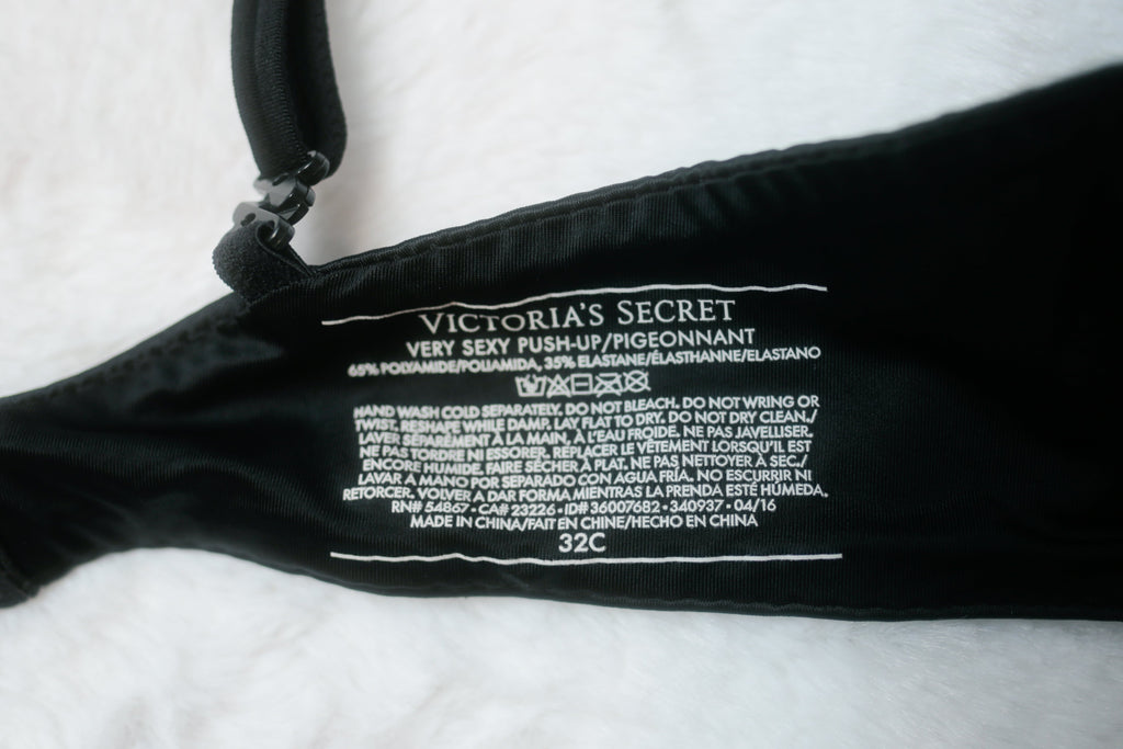 Victoria's Secret 32C Very Sexy Multi-way Push-up Underwire T-shirt Bra Black