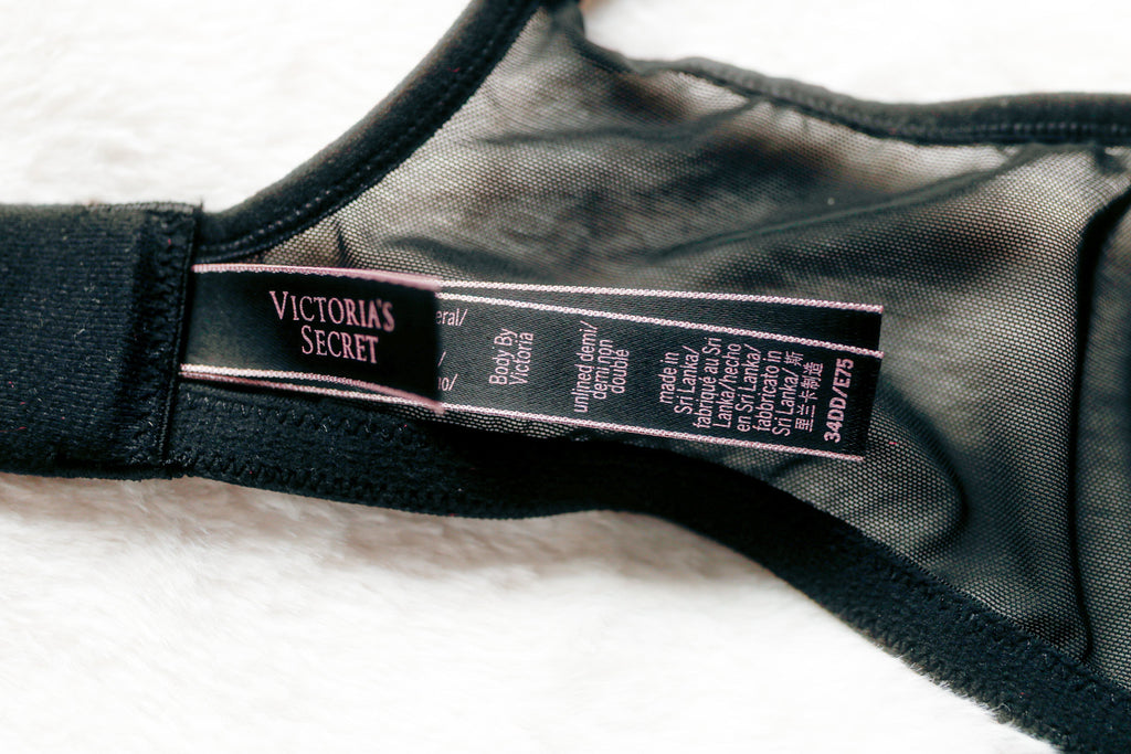 Victoria's Secret Body by Victoria Unlined Demi Sheer Mesh Bra Black 34DD