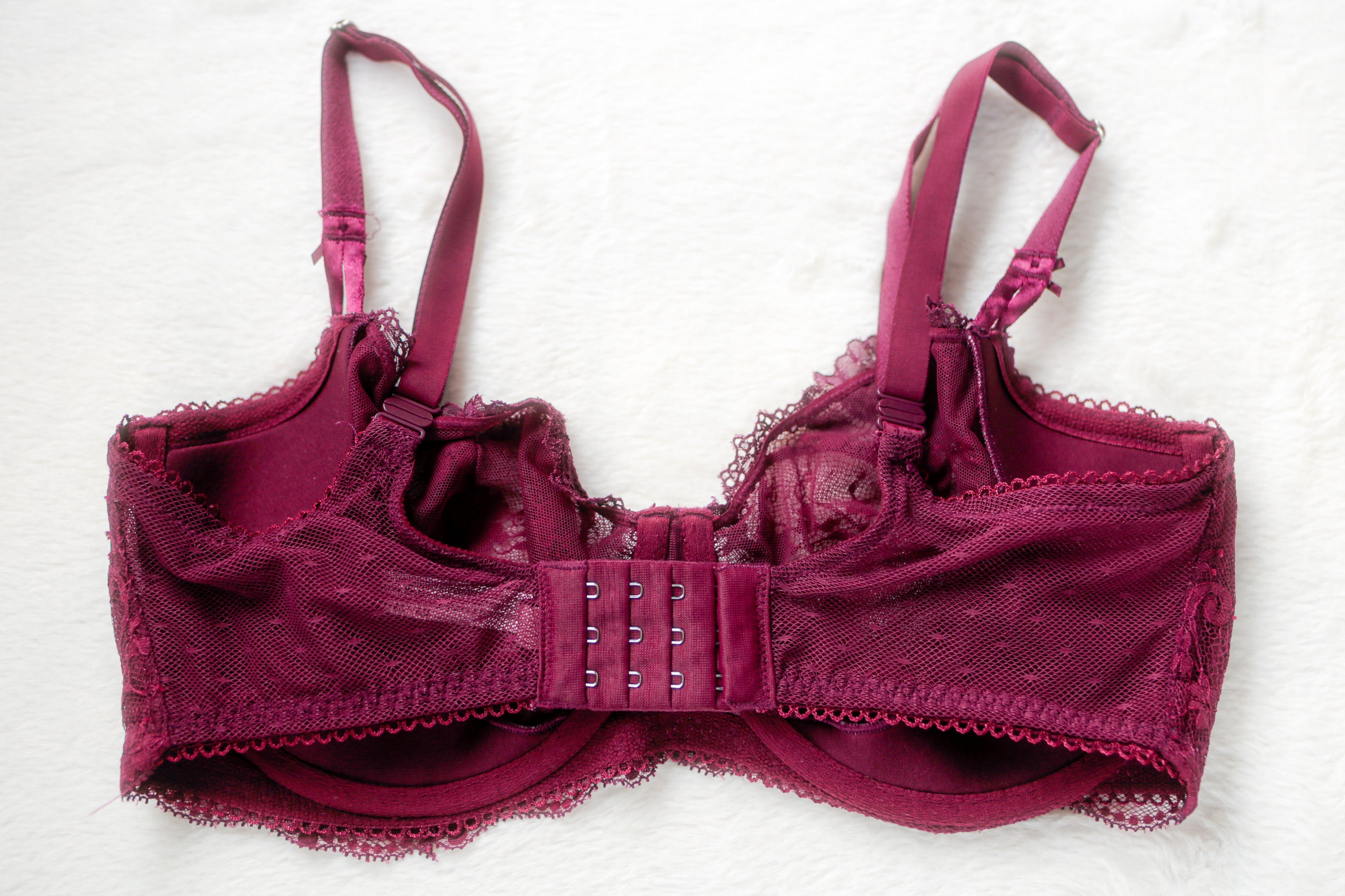 Victoria's Secret Dream Angels Push-up Unpadded Unlined Lace Demi Bra Purple 36DDD