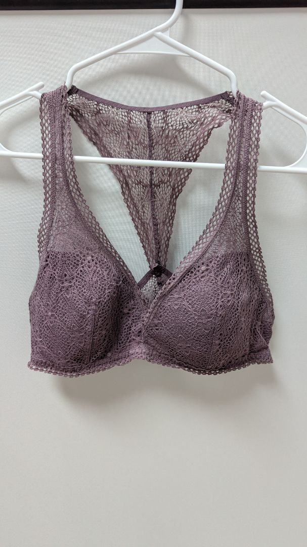 Victoria's Secret Dark Purple Lace Crossback Bralette