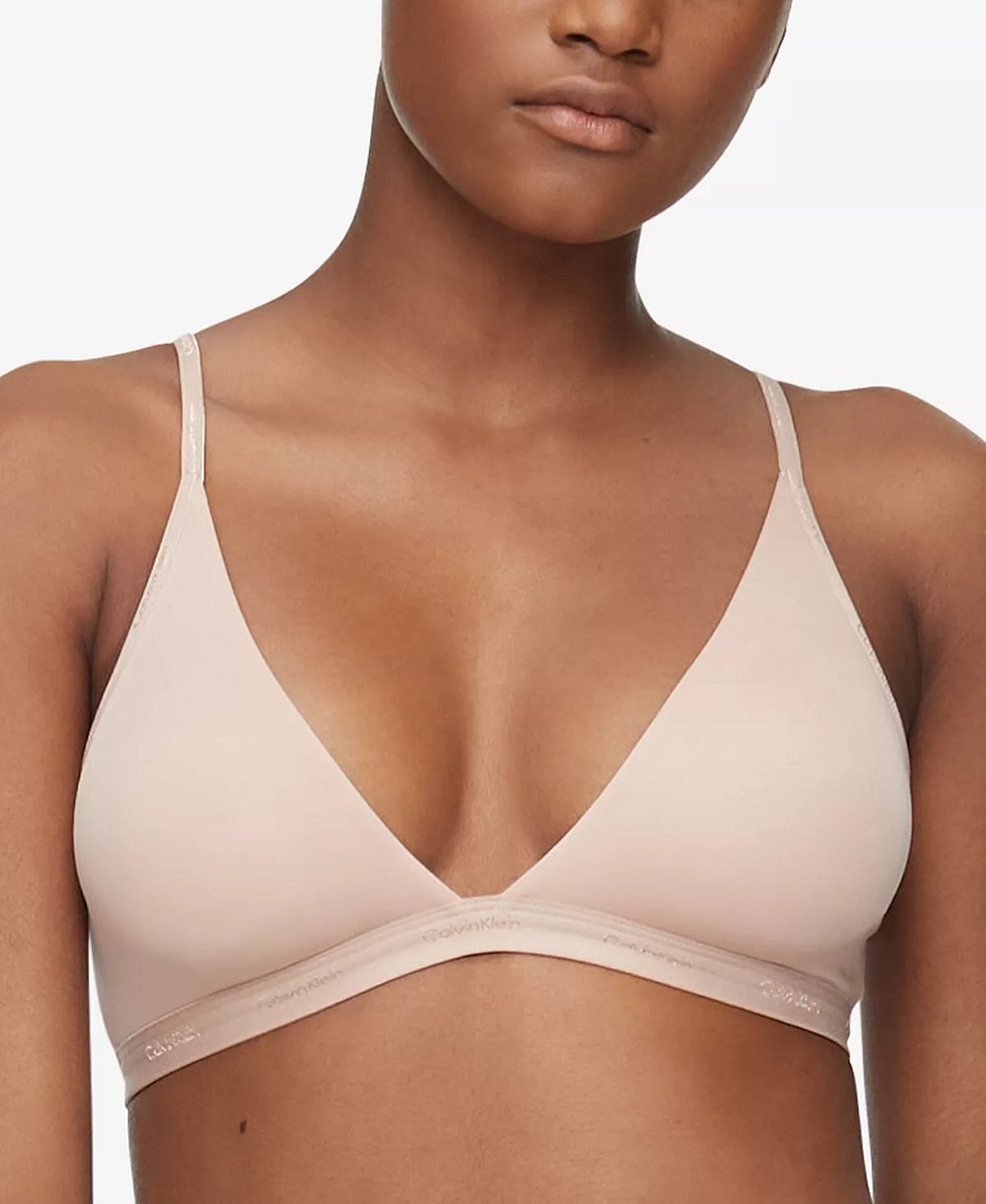 Calvin Klein New Comfort Logo Light Lined Triangle Bralette - QF6758