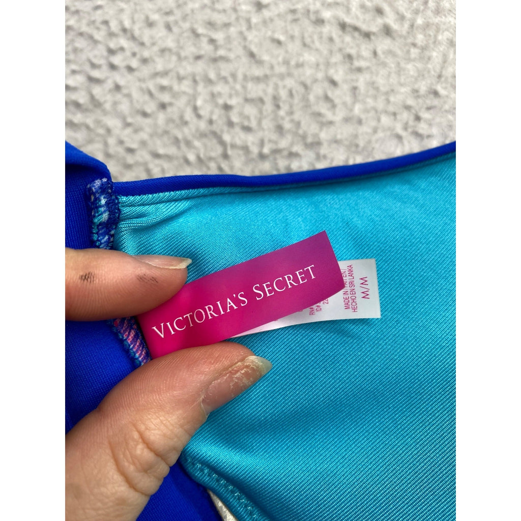 Victorias Secret Blue & Turquoise Triangle Bikini Top #7033