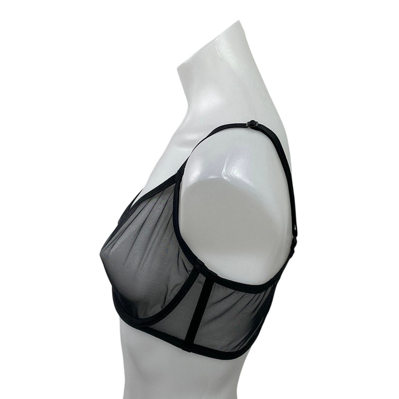 Skims Ultra Fine Mesh Black Lightweight Underwire Adjustable Bra Lingerie 36DD