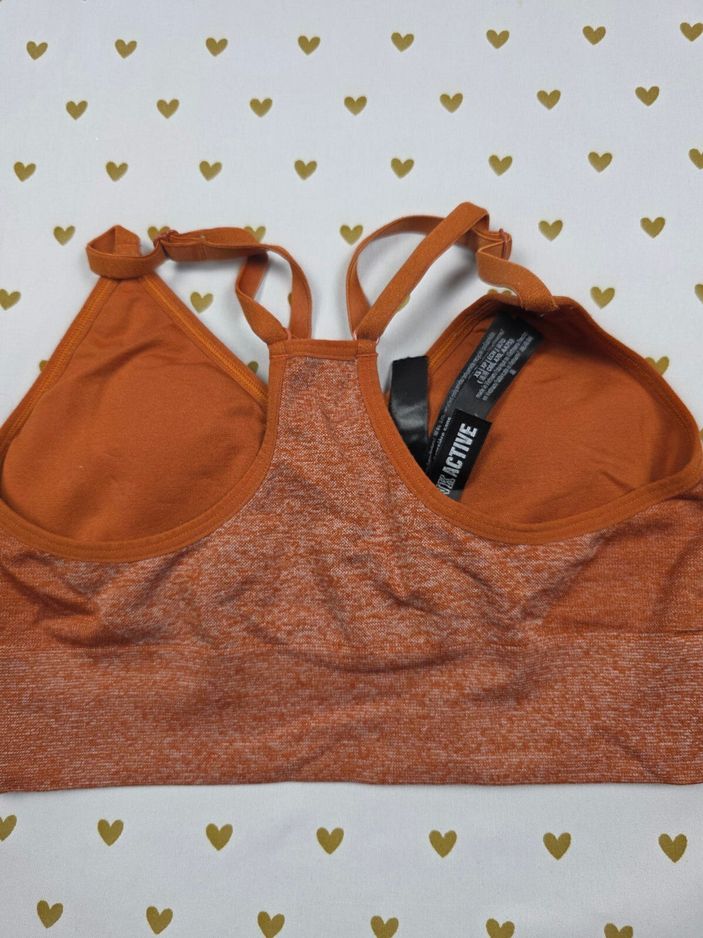 Victorias Secret Pink Orange Stretch Sports Bra XS Bralette Bra Top Tank