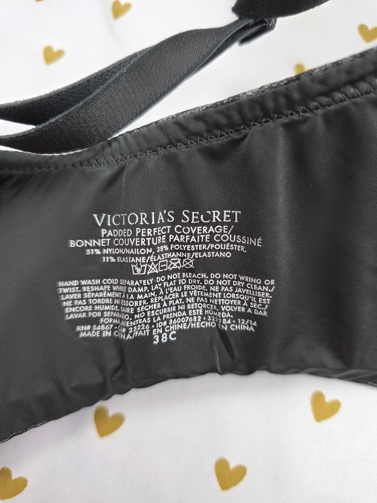 Victorias Secret Padded Perfect Coverage Bra 38C