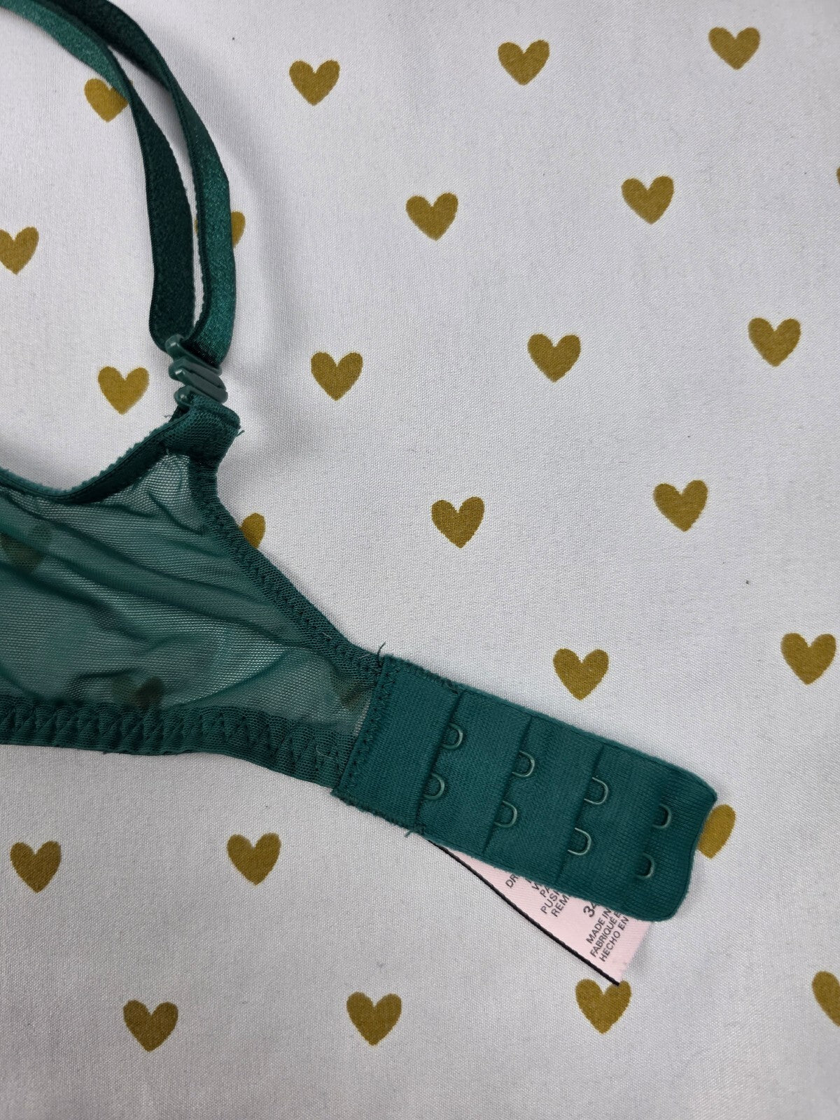 Victorias Secret Green Sexy Lace Dream Angels Push Up Without padding bra 34B