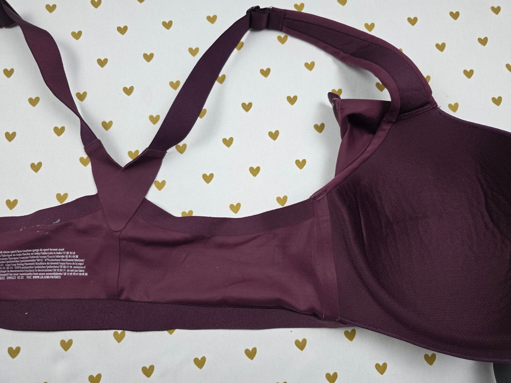 Victorias Secret Maroon KNOCKOUT Sports Bra Exercise Support Tank Top 34DDD