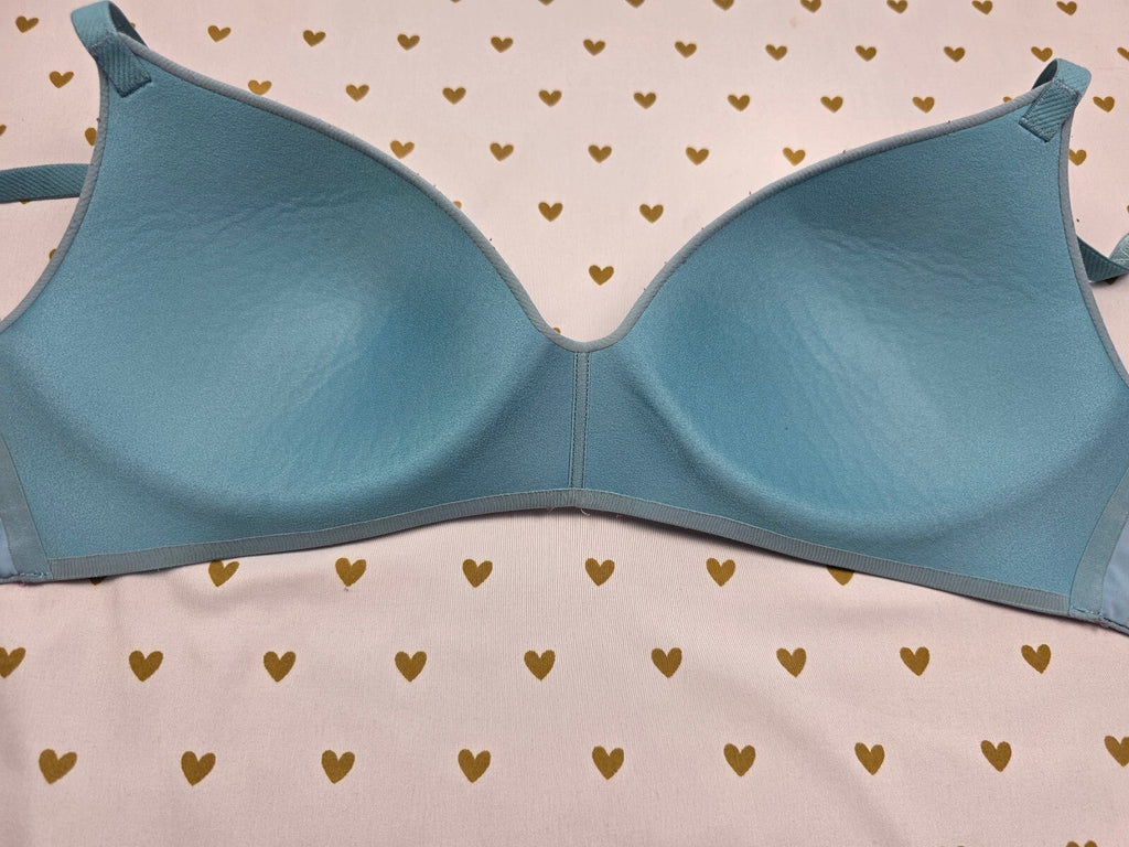 Victorias Secret Wireless No Wire Blue T shirt Lightly Lined Bra 34D