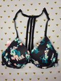 Victorias Secret Pink floral Front Close Racerback Bra 32B Push Up