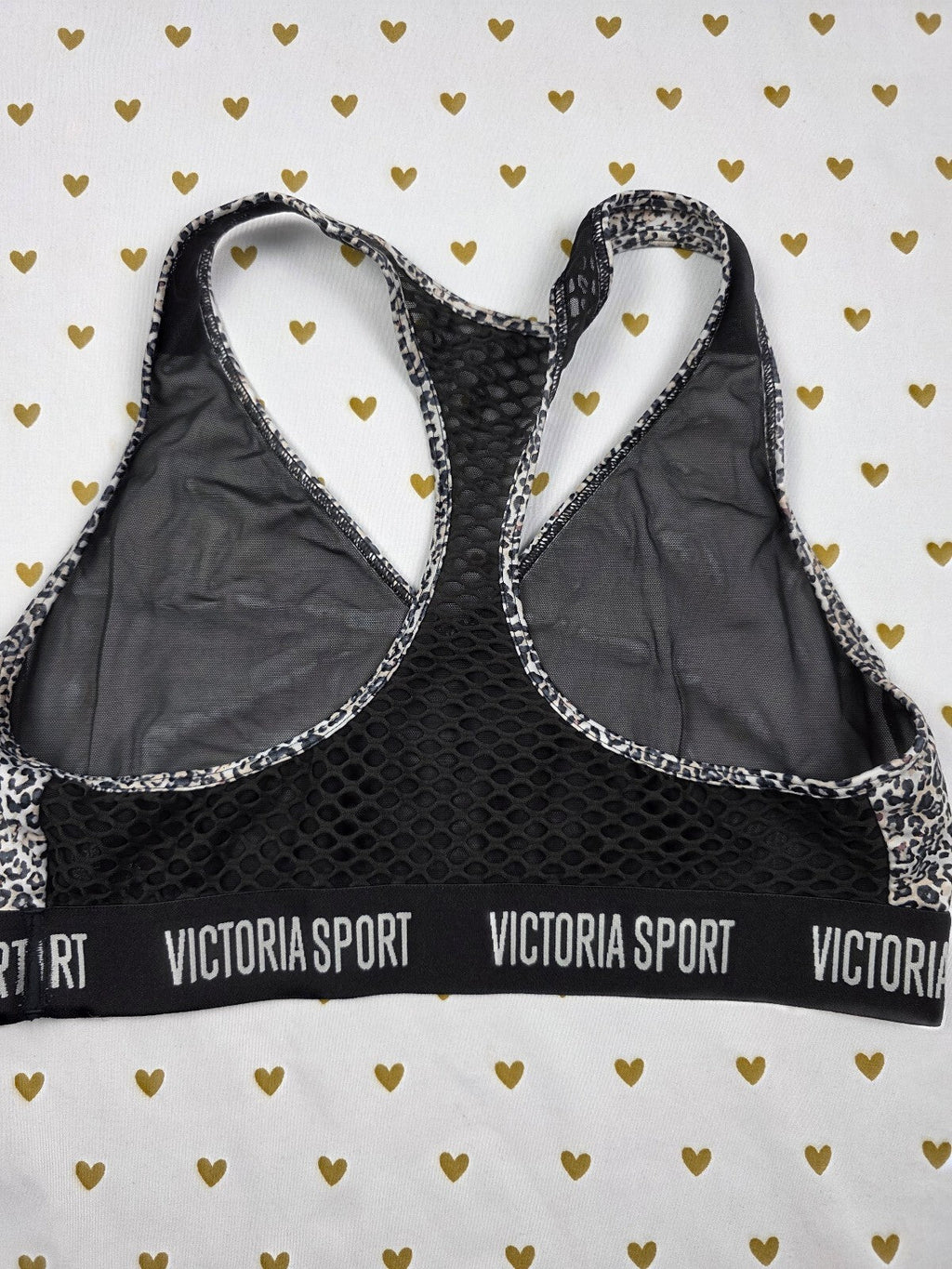 Victorias Secret Pink Cheetah leopard Racerback MEDIUM Bralette Bra Top Tank