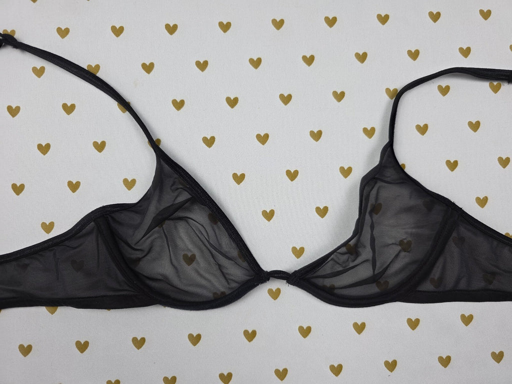 Victorias Secret Vintage Sheer Black Bra 34B Y2k 99 Lounge