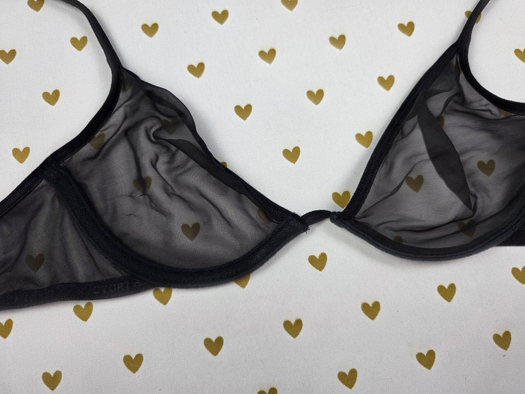 Victorias Secret Vintage Sheer Black Bra 34B Y2k 99 Lounge