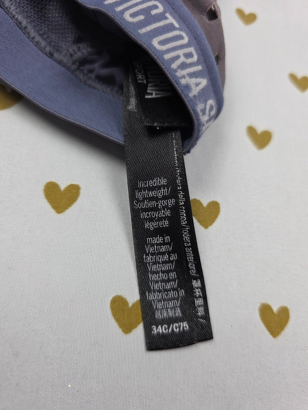 Victorias Secret Grey INCREDIBLE Lightweight Sports Bra Tank Top 34C