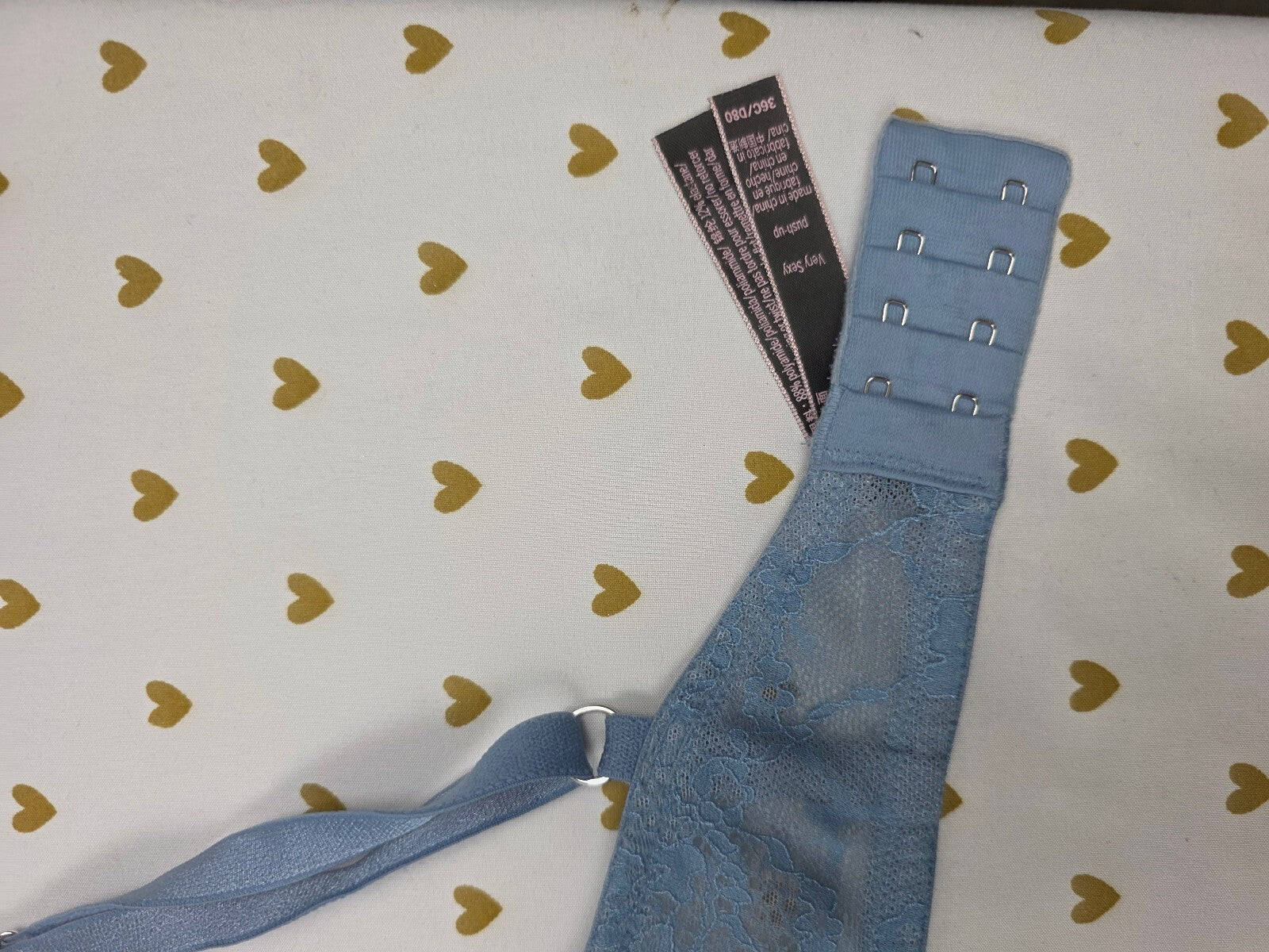 Victorias Secret Blue Lace Very Sexy Push Up Bra 36C