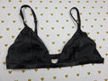 Victorias Secret Black Satin Sexy Large Black Bralette Bra Top Tank