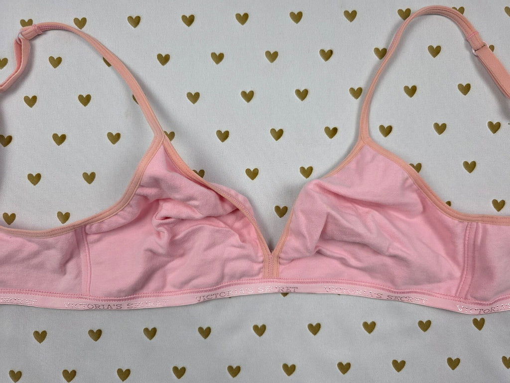 Victorias Secret Vintage Cotton 34C Lightly Lined Lounge bra PINK