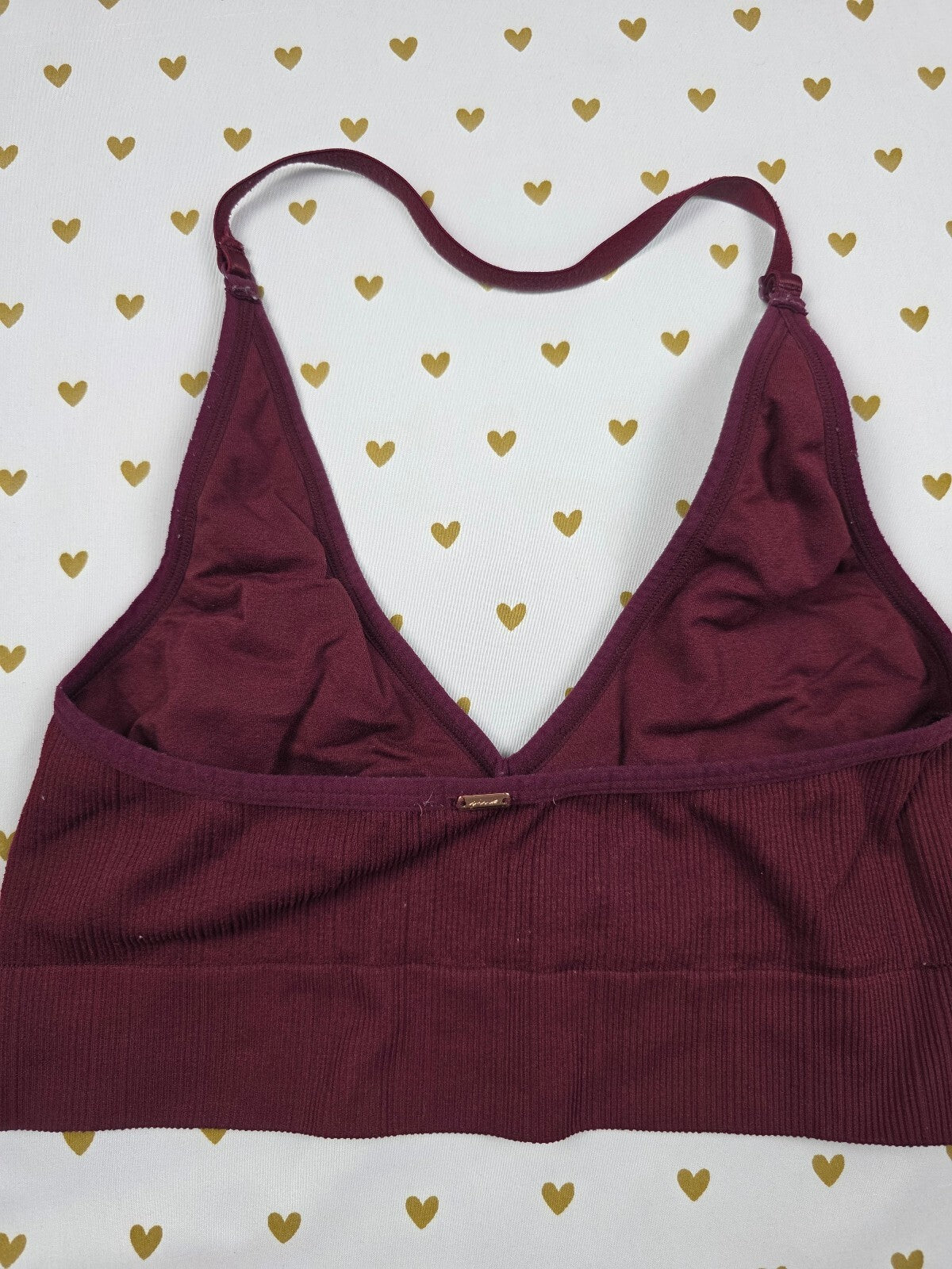 Victorias Secret Pink Red Stretch Large Bralette Bra Top Tank