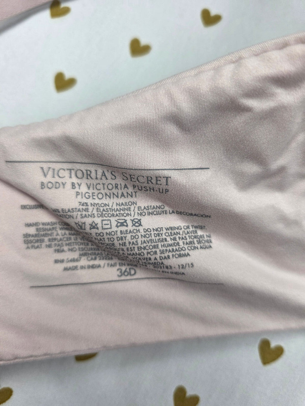 Victorias Secret Neon Accent Push Up Bra 36D