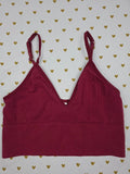 Victorias Secret Pink Maroon Lounge Large Bralette Bra Top Tank