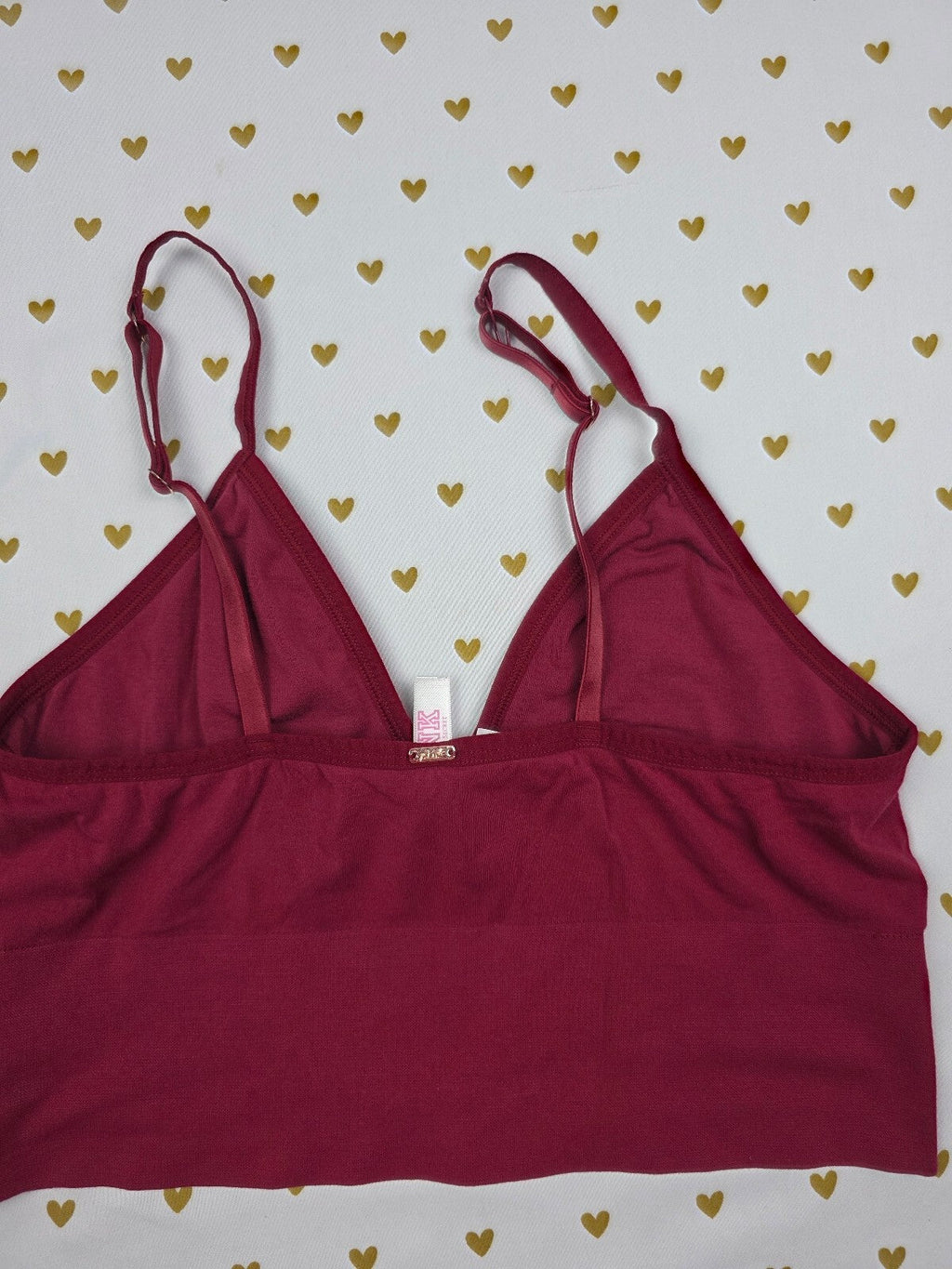 Victorias Secret Pink Maroon Lounge Large Bralette Bra Top Tank