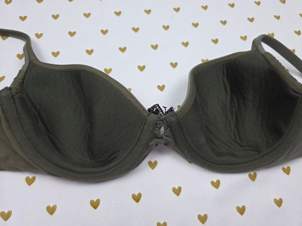 Victorias Secret Green 34C Unlined Demi Balconette Bra