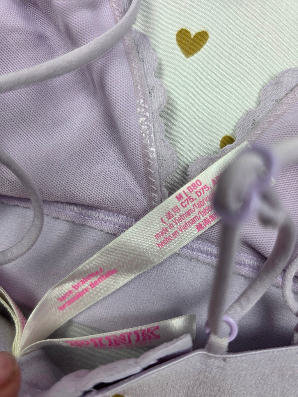 Victorias Secret Pink  Purple Strappy Lace MEDIUM Bralette Bra Top Tank