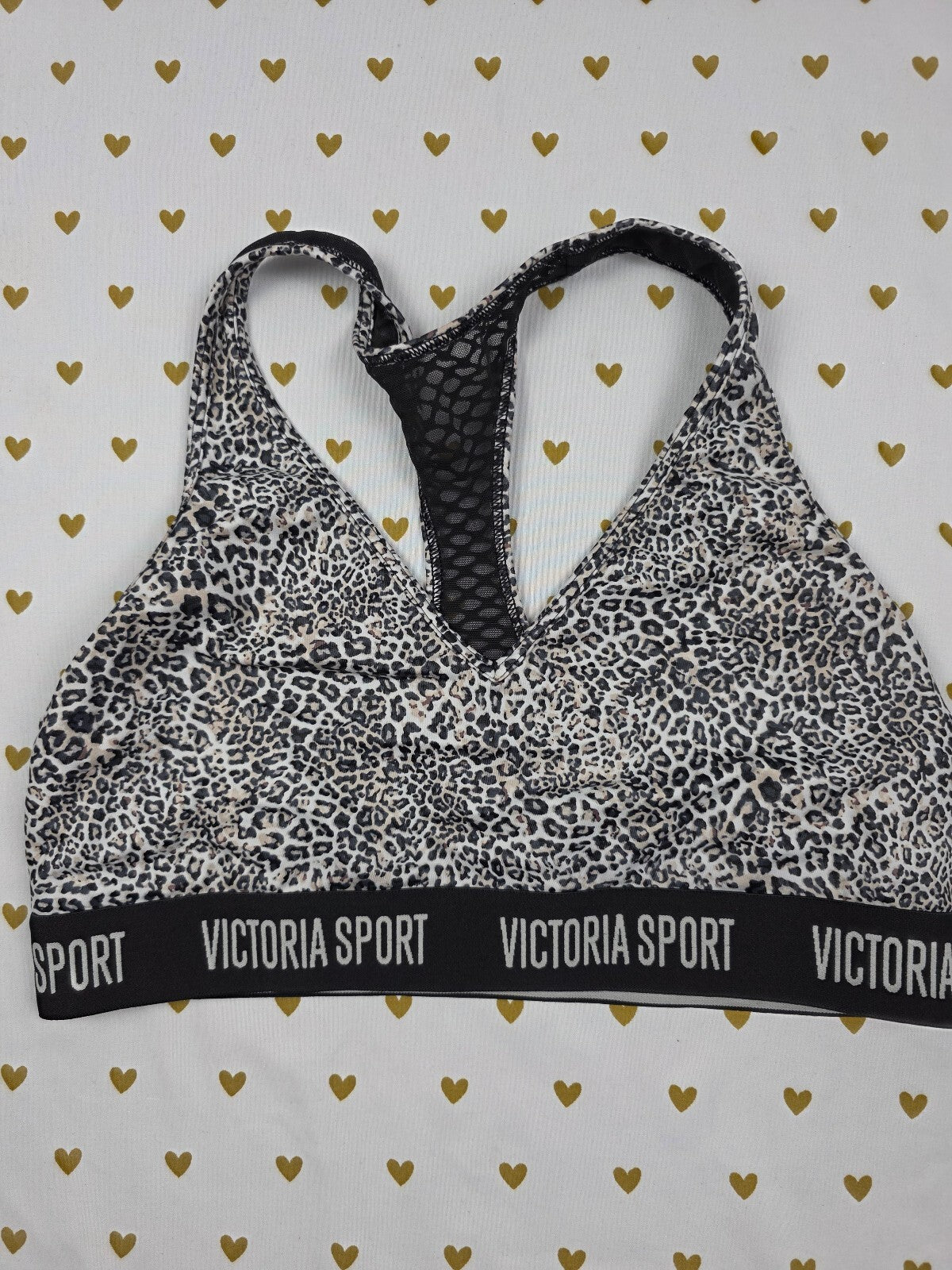 Victorias Secret Pink Cheetah leopard Racerback MEDIUM Bralette Bra Top Tank