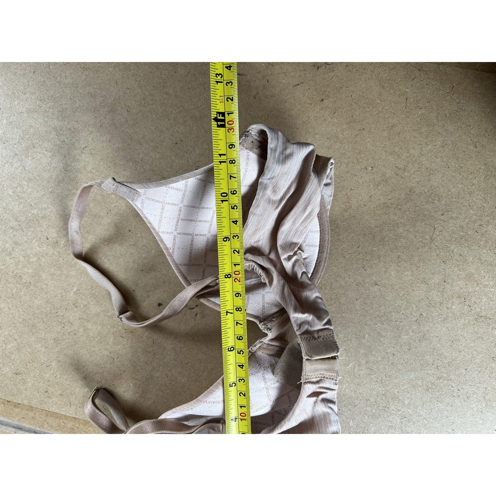 Victoria's Secret Bra Womens 34B Beige Striped T Shirt Lightly Lined Underwire