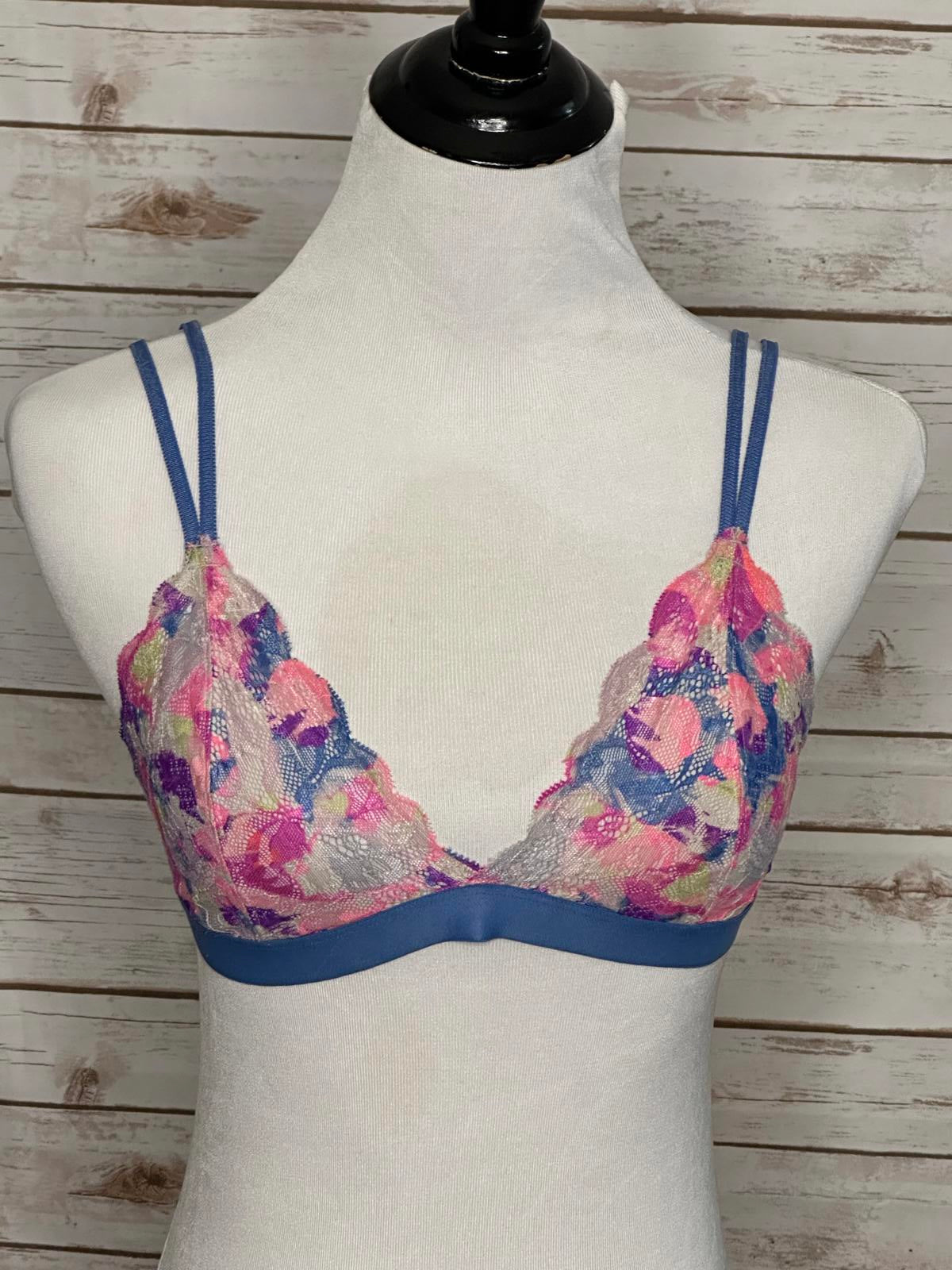 PINK Victoria's Secret multicolored lace  wireless triangle bralette Size Medium